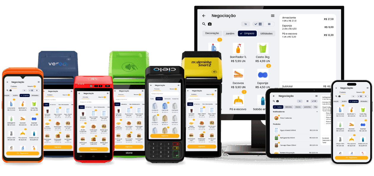PDV Smart funcionando em maquininhas e dispositivos