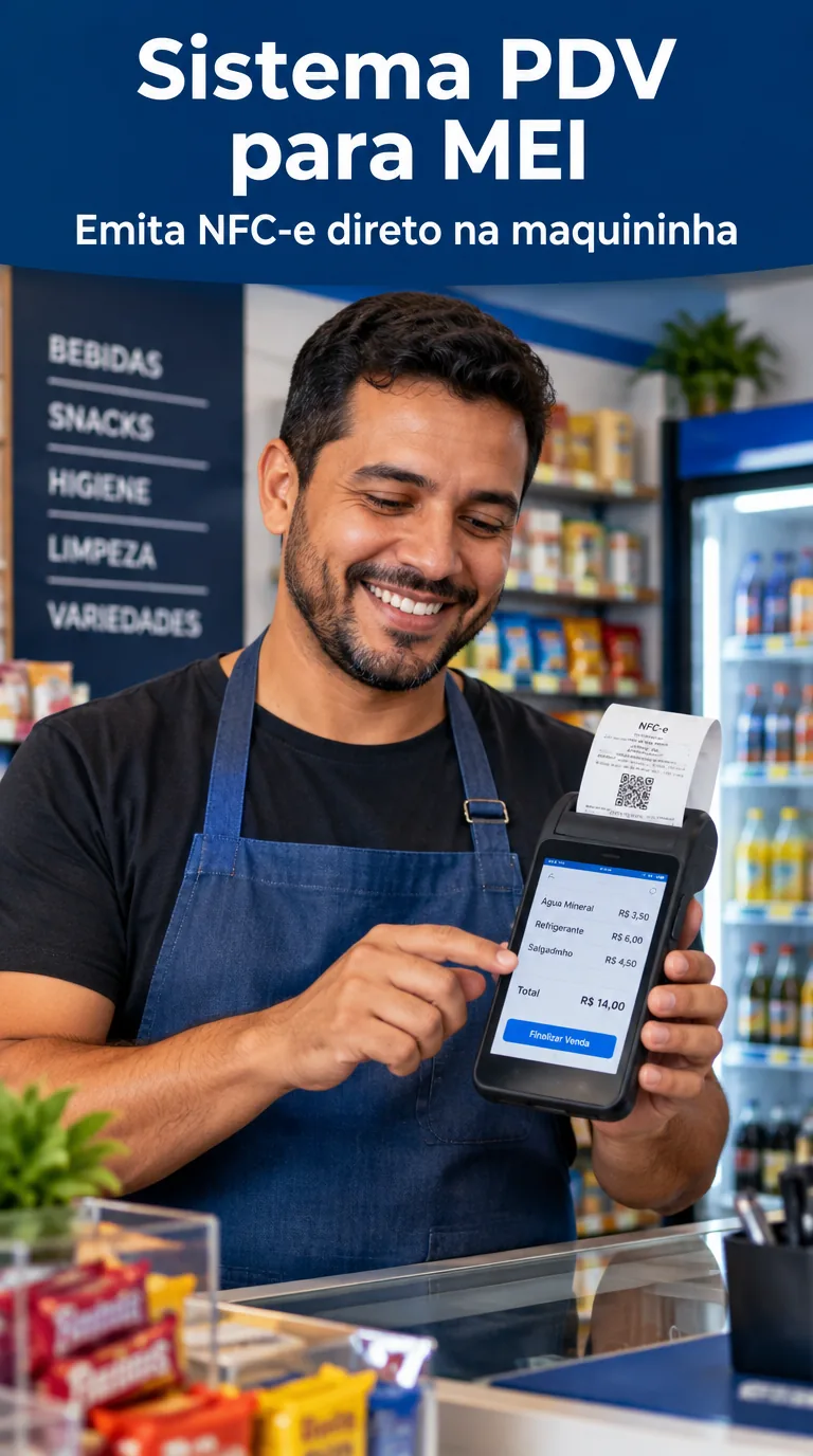 MEI emitindo NFC-e direto na maquininha de cartão com o PDV Smart
